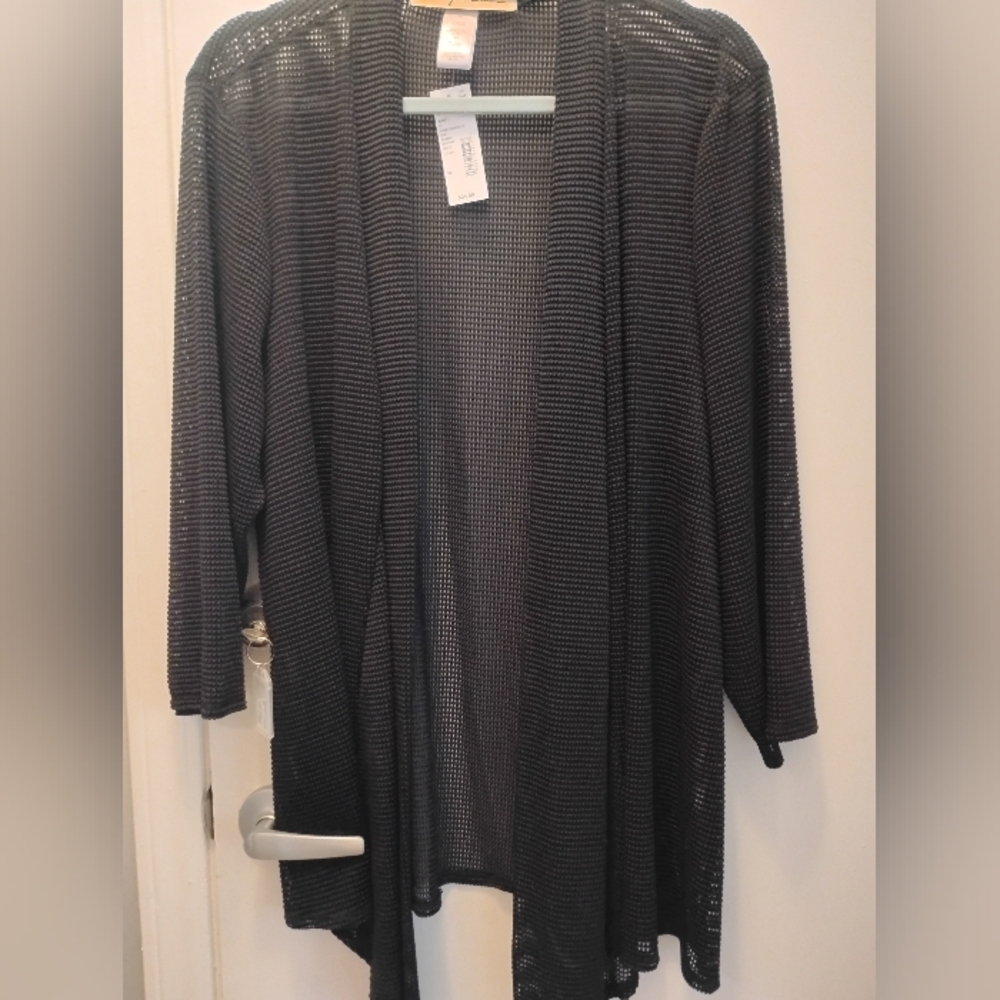Black Open-Front Knit Sweater